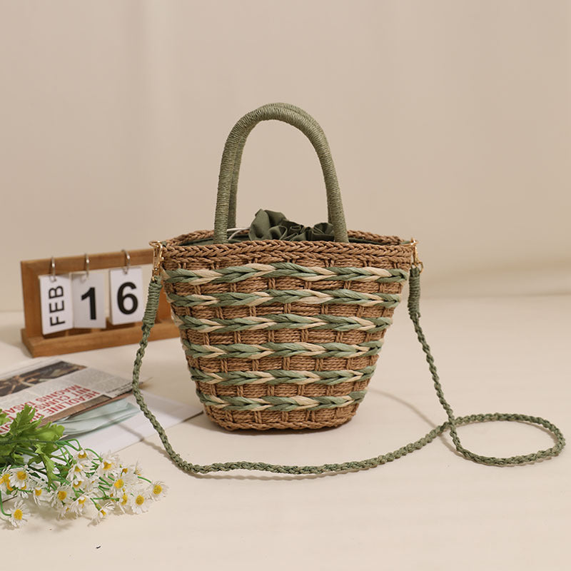 Women's Crossbody Straw Bag Mori Portable Straw Bag Woven Bag Vacation Beach Bag Women Bag
