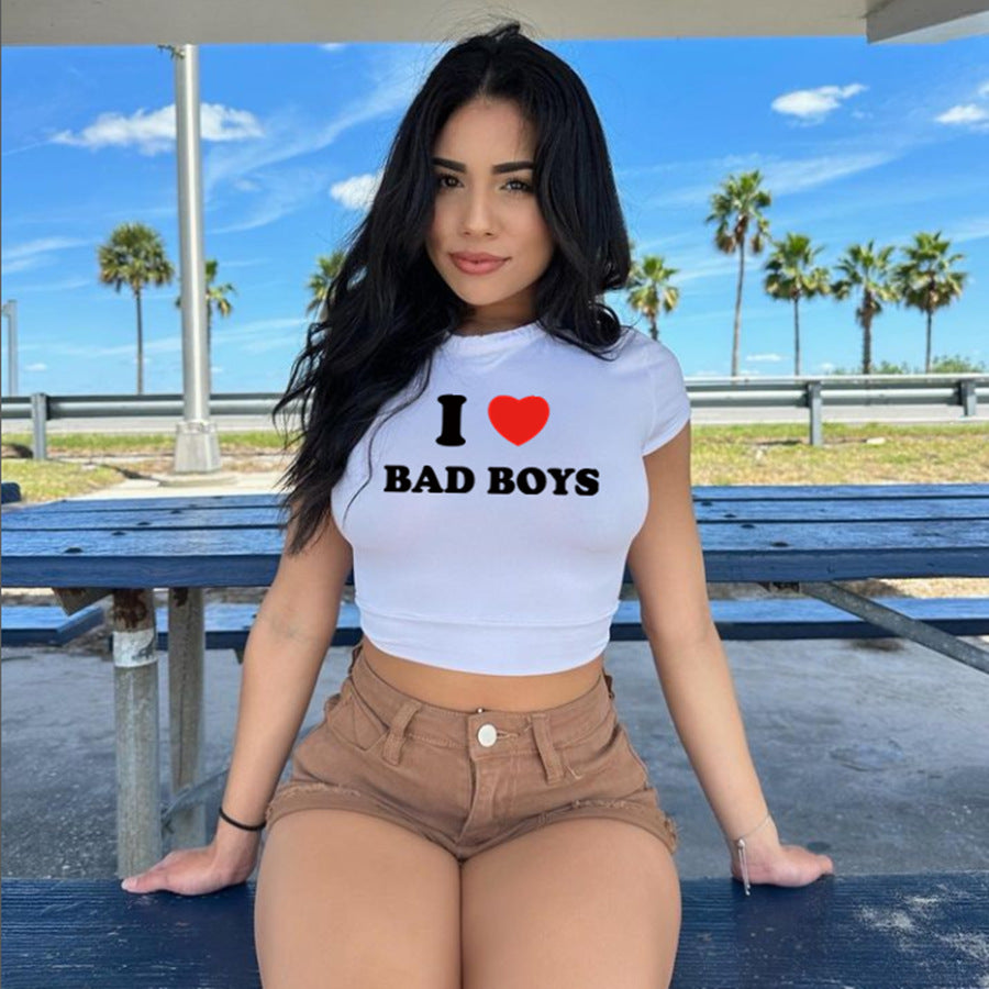 Women’s I Love Bad Boys Graphic T Shirt