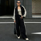 Women's Color-Block Zip-Up Top & Trousers Set