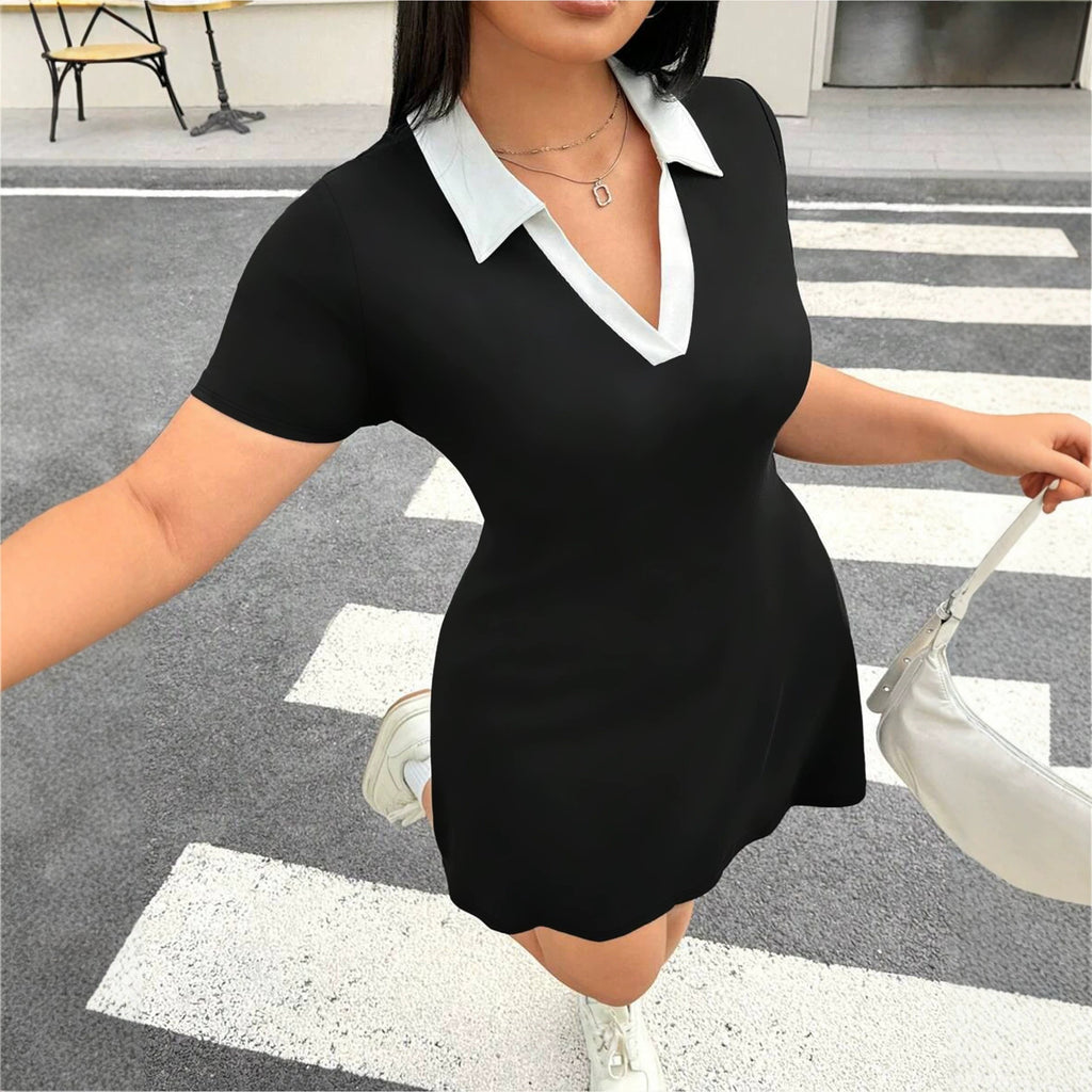 Women's Plus Size Striped Shirt Dress