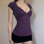 Women's V Neck Slim Fit T-Shirt