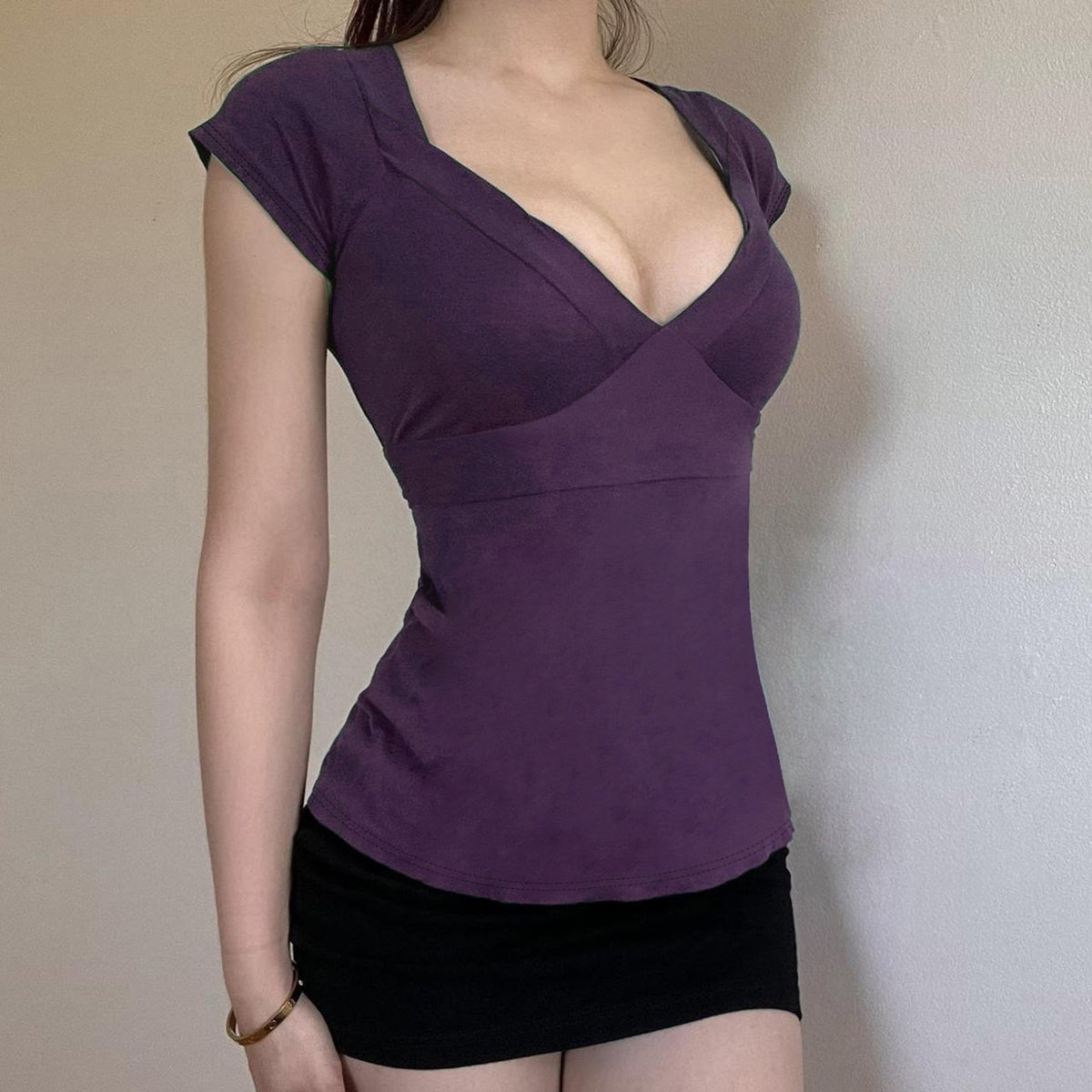 Women's V Neck Slim Fit T-Shirt