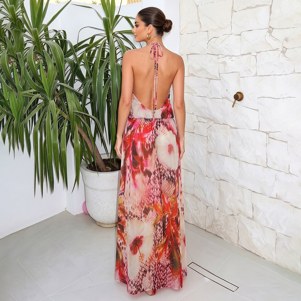 Women's Backless Halter Dress