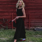 Sleeveless Waist-Defined Backless Dress