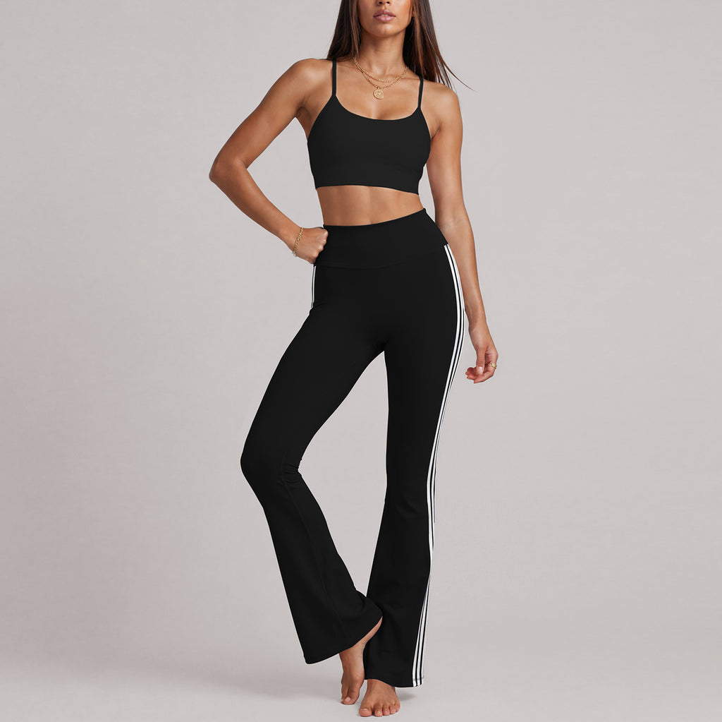 Black Bra Black Bell-Bottoms
