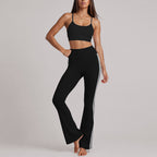 Black Bra Black Bell-Bottoms