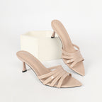 's 7cm Pointed Patent Leather High Heel Slippers Stiletto Heel Back