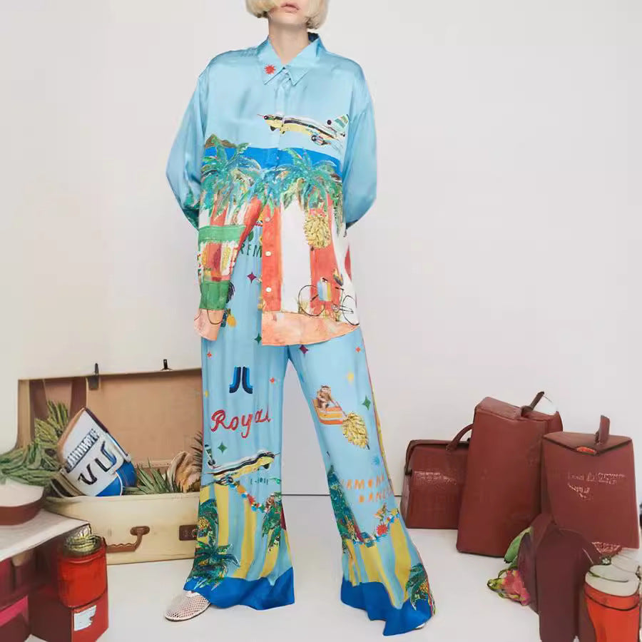 Women's Printed Two-Piece Suit