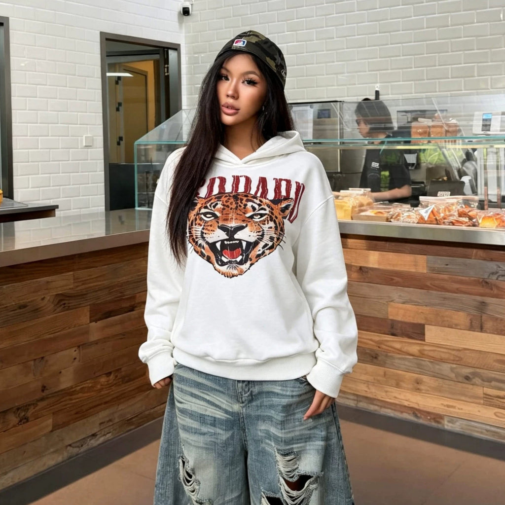 Women's Tiger-Graphic Oversized Hoodie