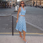 Summer Women Clothing Printed Polka Dot Halter Wrapped