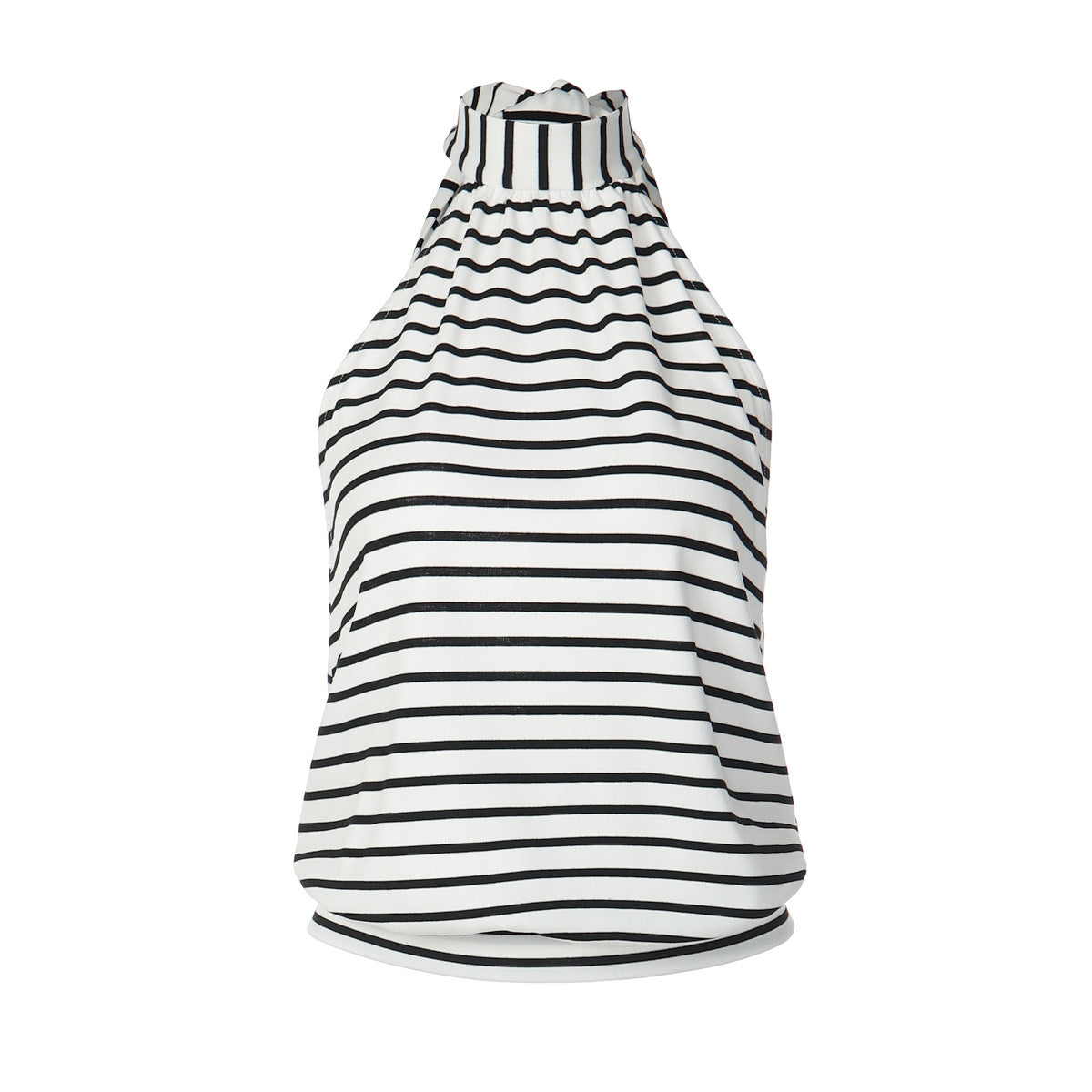 Women's Striped Lace-Up Knitted Vest Top