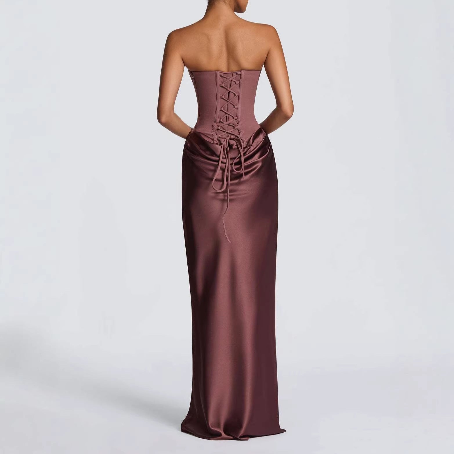 Women's Lace Satin Dress