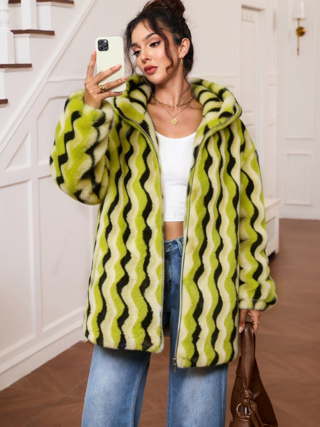 Wavy Green Rabbit Fur
