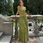 Women's French Lace Chiffon See-Through Dress