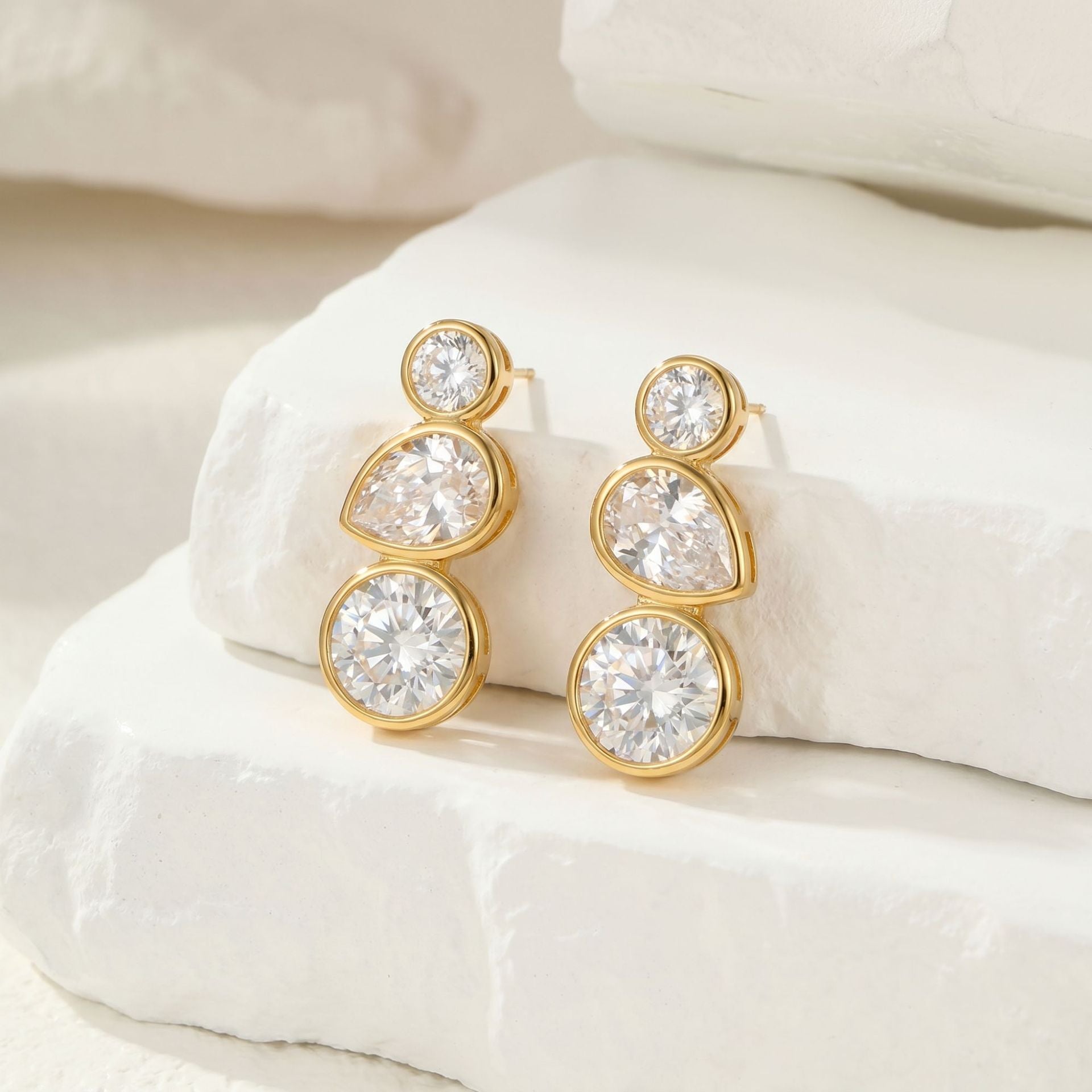 Women's Stainless Steel Zircon Drop Earrings