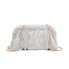 Rhinestone Cloud Bag Pleated Women Bag Texture Elegant Cosmetic Bag Messenger Bag