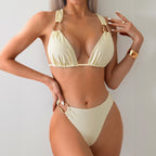 Solid Color Bikini Swimwear
