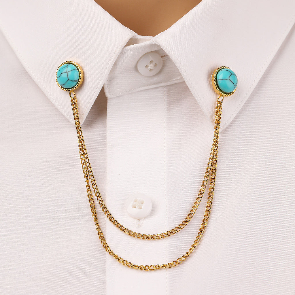Turquoise Collar Pin