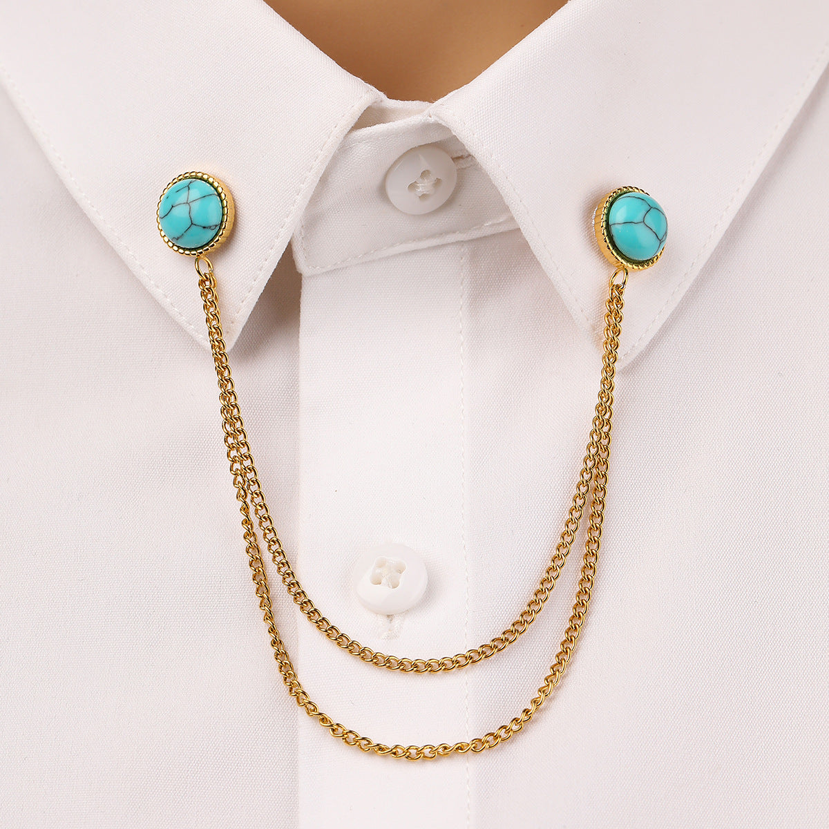 Turquoise Collar Pin