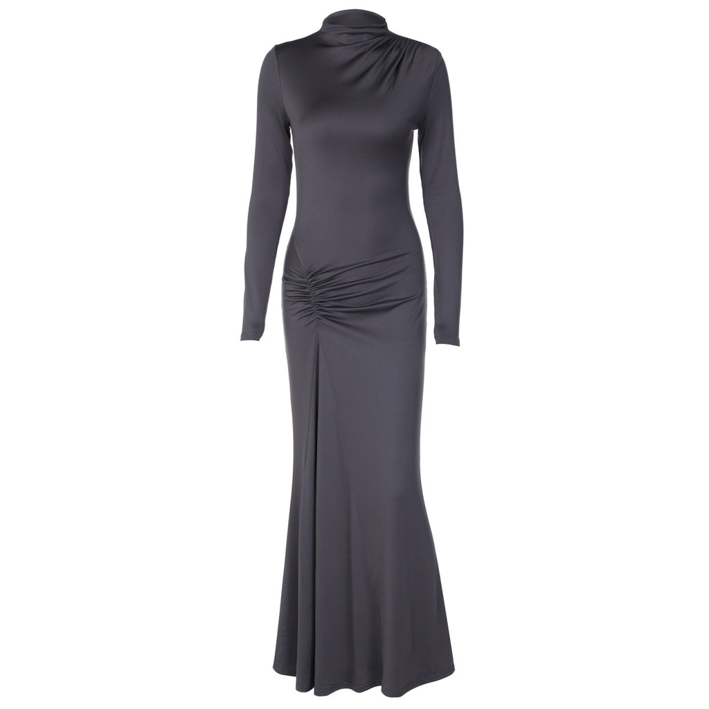 Long-Sleeve Fishtail Bodycon Dress