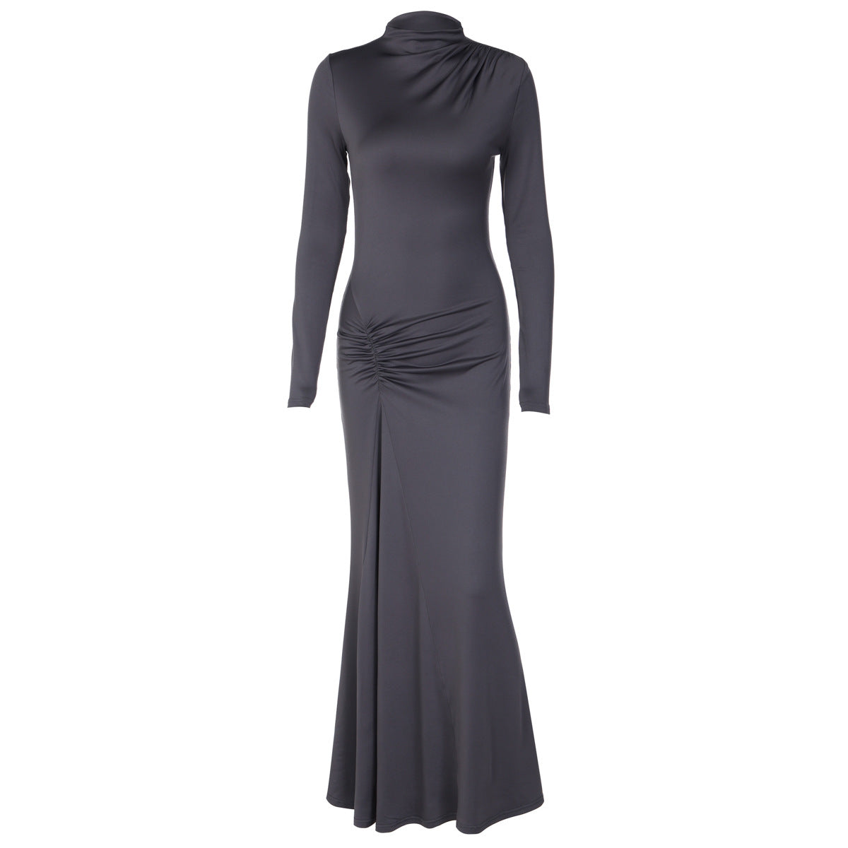 Long-Sleeve Fishtail Bodycon Dress