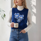 Women's Floral Jacquard Knit Vest