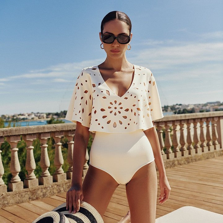 Cut Out One-piece Swimwear