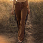 Women's Vintage Suede Flared Pants