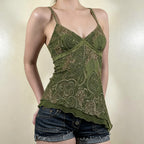High Street Retro Cashew Printed Camisole Sexy Irregular