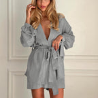 Cotton Tied Long Sleeve Cardigan Top Loose