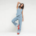 Women's Striped Vest and Trousers Set