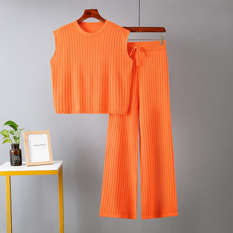 Summer Loose Casual Solid Color Suit Two-Piece Set