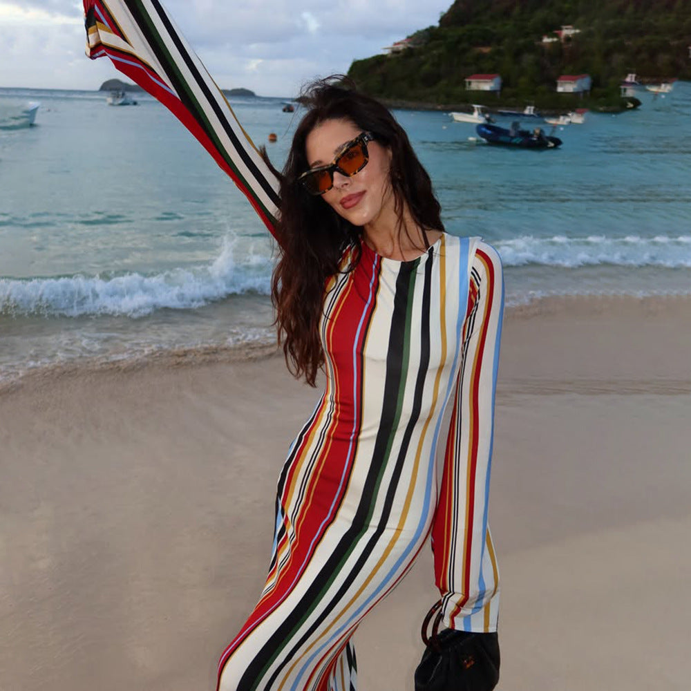 Women's Maxi Striped Dress
