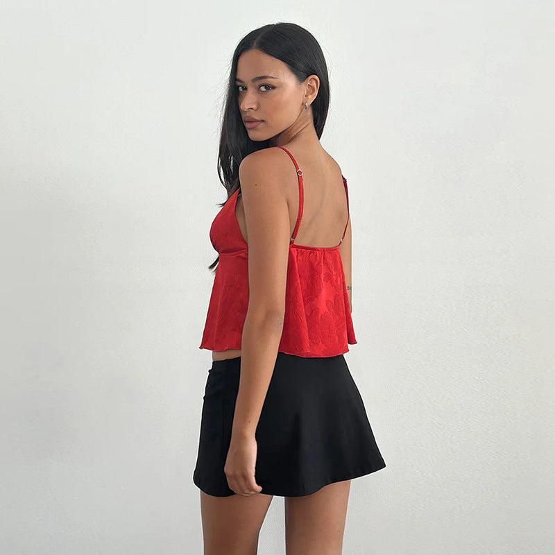 Women's Satin Jacquard V-Neck Camisole