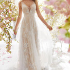 Floral Lace V-Neck Backless A-Line Maxi Dress