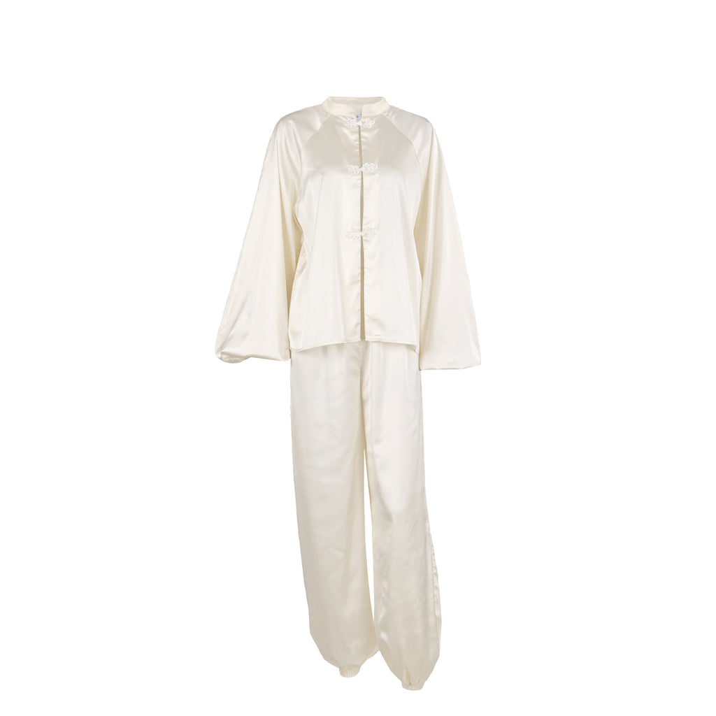 Chinese-Style Satin Pajama Set