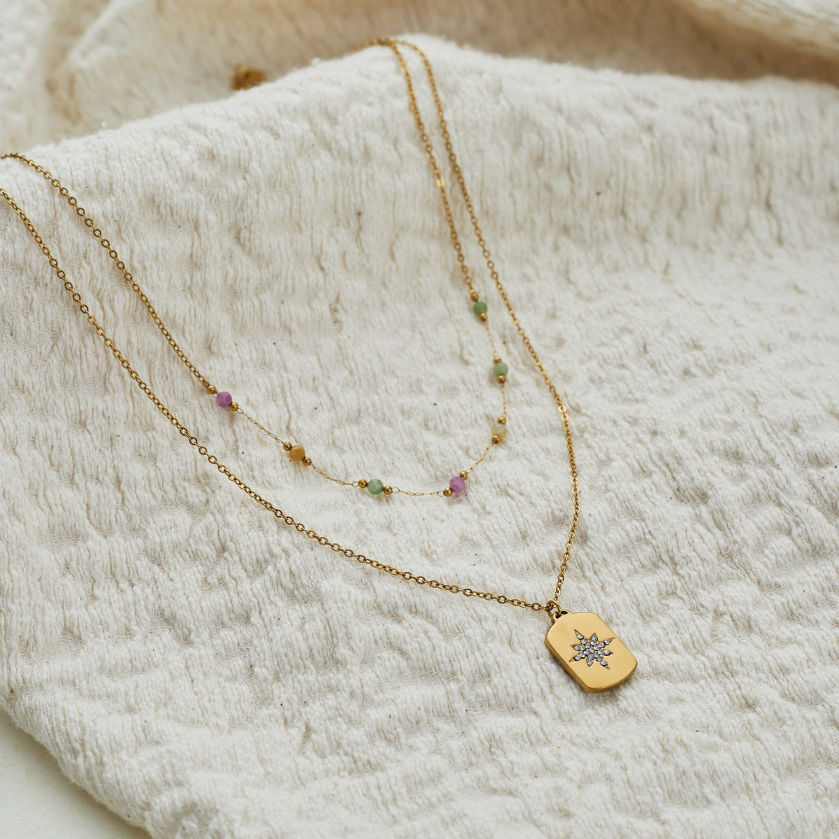 Women's Square Pendant Necklace