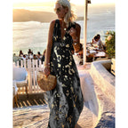 Women's V-Neck Bronzing Maxi Dress