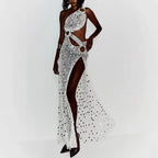 Women's Sequin One-Shoulder Maxi Dress