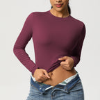 Nude Feel Tight Sports T shirt Quick Drying Breathable Long Sleeves Yoga Clothes Pilates Running Sports Fitness Long Sleeved Upper Garment