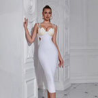 Women's Tight Cami Dress Bandage Beaded Embellished Evening