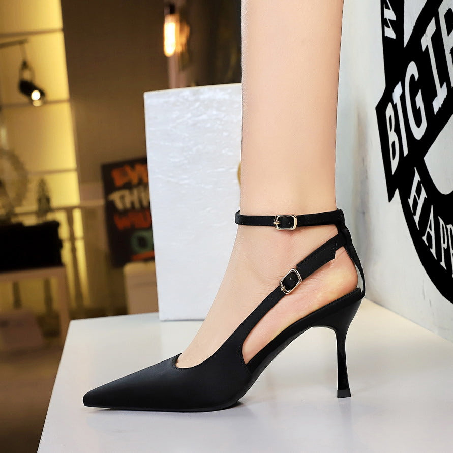 Women's Leopard-Print Satin Stiletto Heels