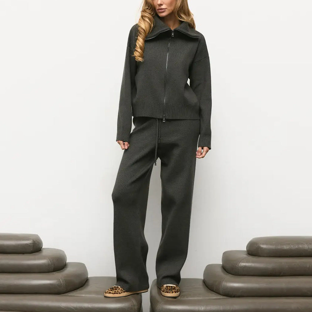Women's Knit Coat & Trousers Set