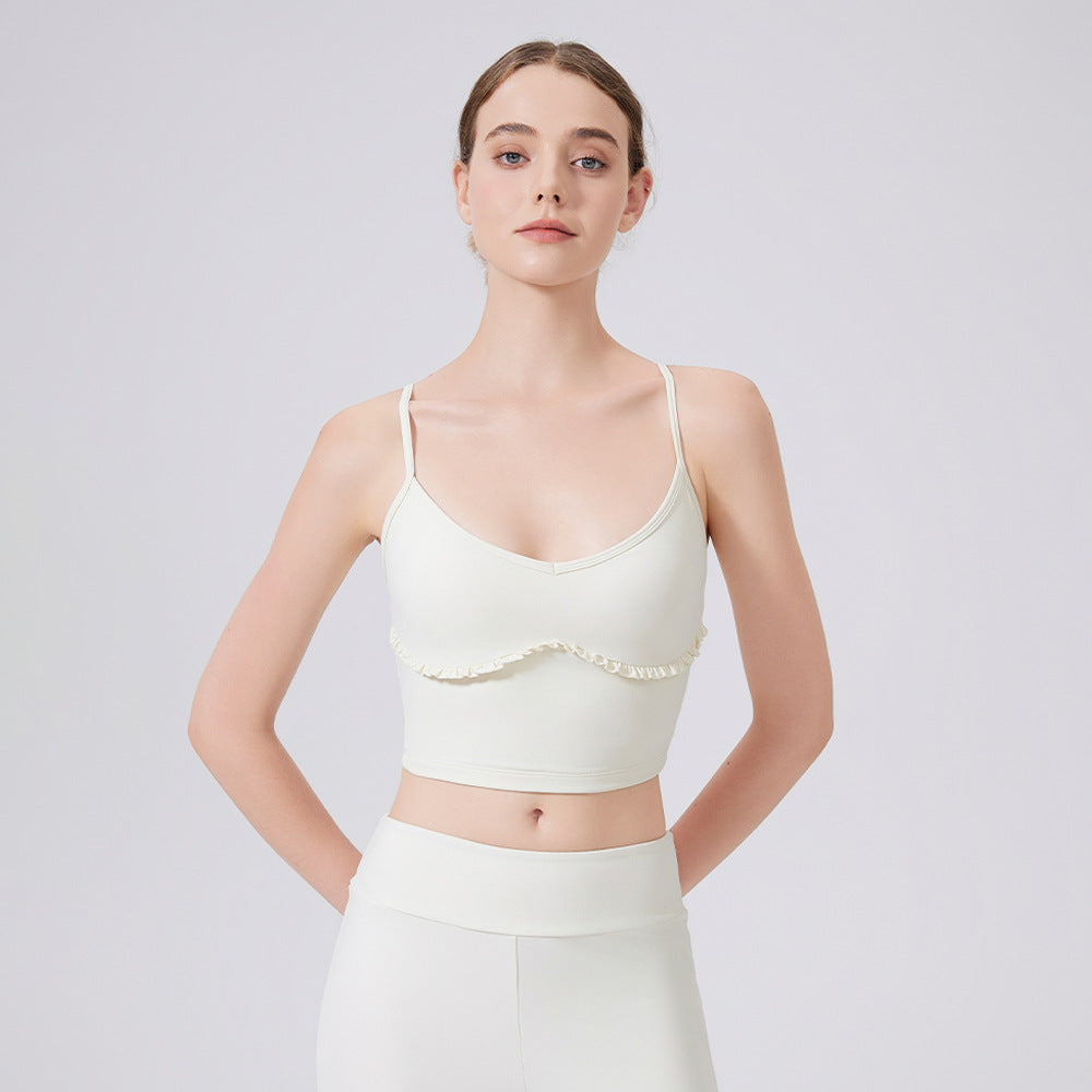 Women's Lace-Trim Padded Yoga Bralette