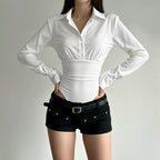 Women's Collared Long Sleeve Top
