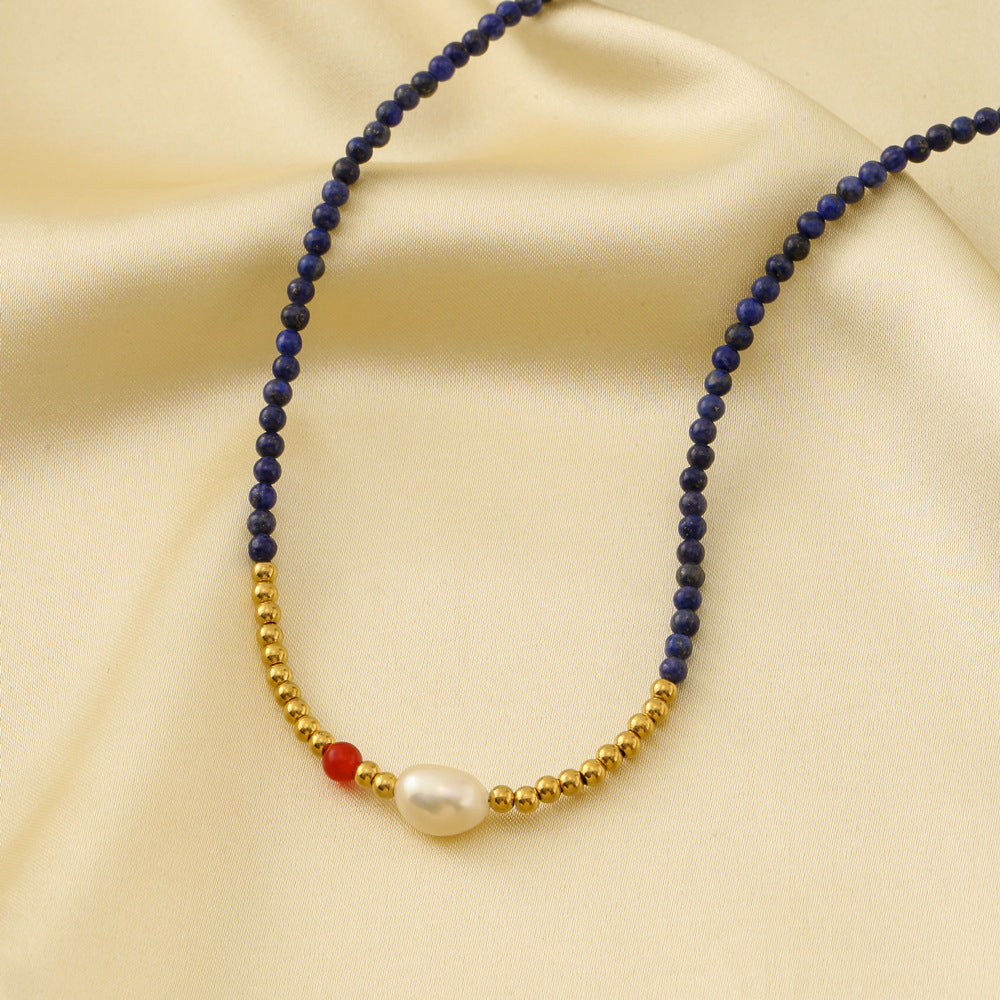 Lapis Lazuli Pearl Necklace
