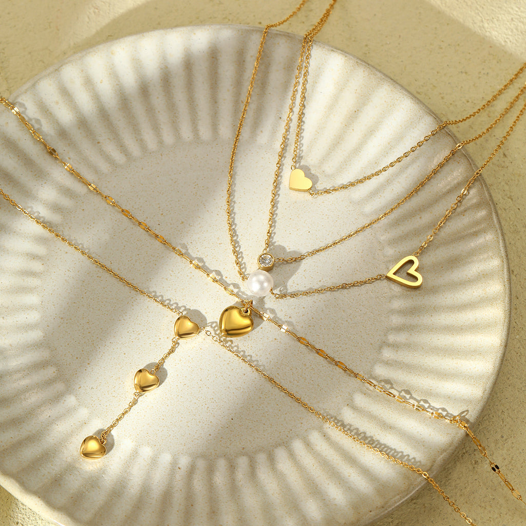 Women's Pearl Zircon Layered Necklace