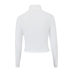 Women's Fashion Sexy Women Clothing Cropped Autumn Push-Up Tops Skinny Short Slimming High Collar Long Sleeve T-Shirt