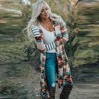 Women's Medium Length Coat In Camouflage Print
