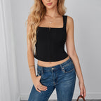Summer Elegant Tencel Bamboo Joint Camisole Sexy Square